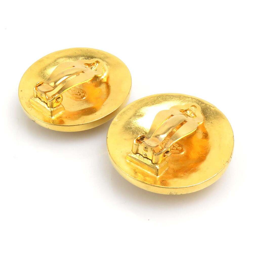 CHANEL Authentic Gold Logo Earrings - Picture 6 of 13